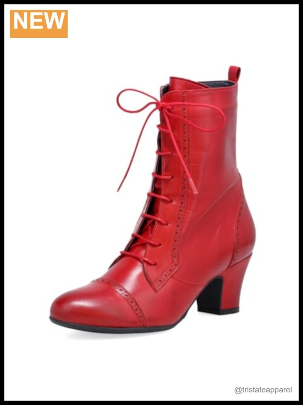 Leather Victorian Bootie Pumps Platform Heel Ankle Zip